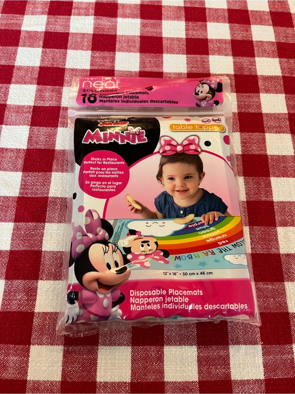 Disney Minnie Pink Polka Dot Disposable Placemats